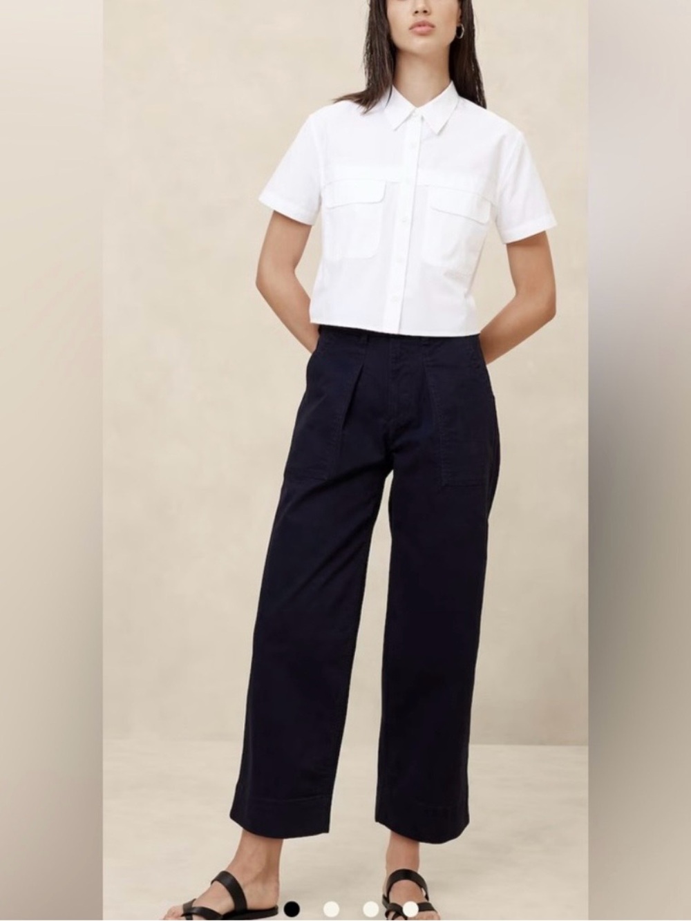 Banana Republic Factory Authentic Chino Barrel Pants - Navy - size 6